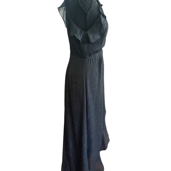 ASTR Shimmering Black High Low Feminine Halter Dress - Picture 5 of 10